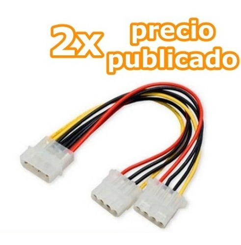 Cable Corriente Ide Molex Tipo Y Doble Dvd Disco Duro