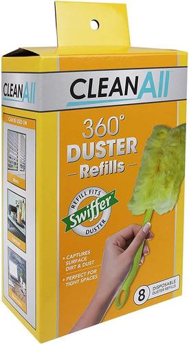 Clean All 360 Duster - Recambio De 8 Unidades, Color Amaril.