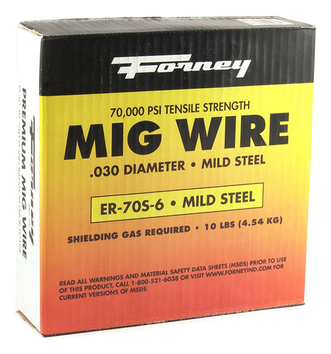 Forney  Mig Wire, Acero Suave Er70s-6.030-diámetro, Carret.