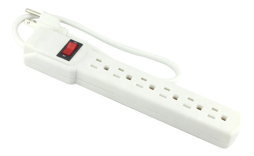 Barra Multicontacto Blanco Sanelec 6 Contactos Cable 40cm