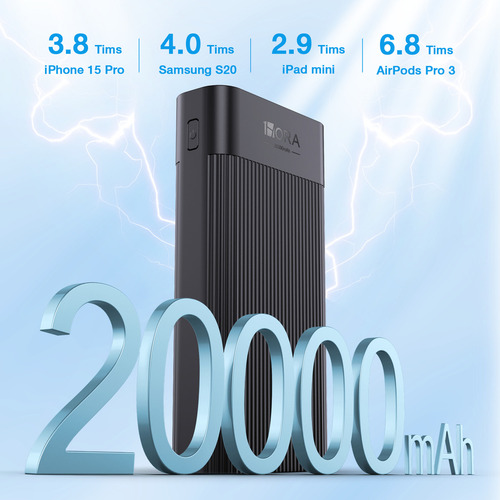 Power Bank 20000mah Bateria Portatil Con Pantalla Led 1hora Negro