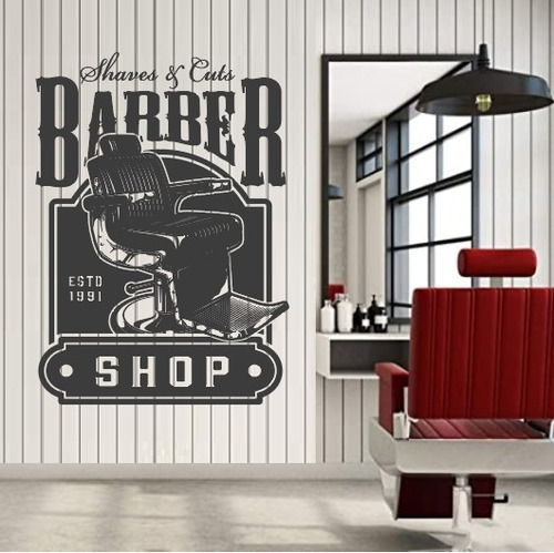 Vinil Decorativo Para Barbería Silla