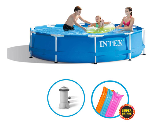 Piscina Estrutural 4485 L 3,05 M Intex Filtro Capa + Brinde 