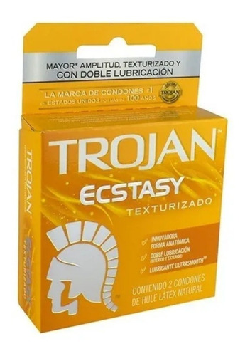 Condones Trojan Ecstasy Texturizado Doblelubricante + Placer