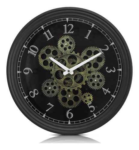 Clxeast Reloj De Pared Con Engranajes En Movimiento Real De 