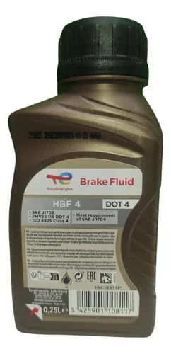 Liquido Para Freno Dot 4 Total Energies Syntetic 250 Ml