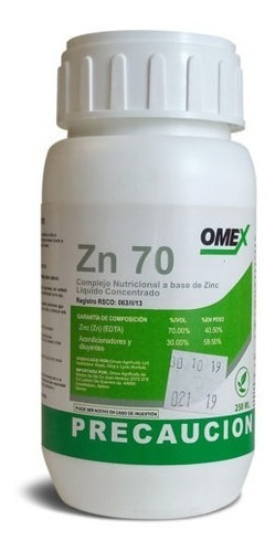 Omex Zn 70 250 Ml Zinc- 70% Tratamiento De Semilla De Maiz