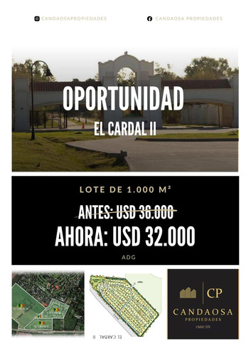 Oportunidad. Lote En El Cardal Ii