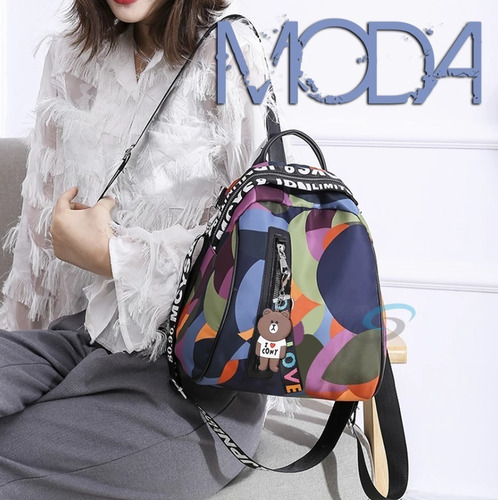 Imagen 2 de 9 de Bolsa Mochila Mujer Juvenil Cierre Antirrobo Back Pack Bk027