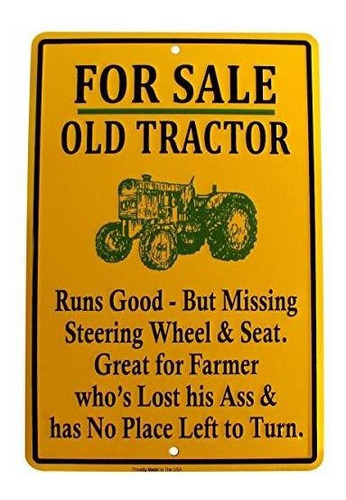 Señales - Tg Llc Venta Old Tractor Funny Metal Sign Us 