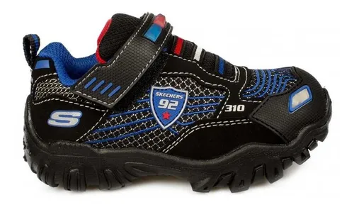 Mañana Sicilia Moda Tenis Skechers Luces Negr Ligero Comodo Niño Patrulla 400020