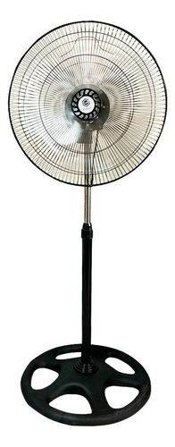 Ventilador 3 En 1 Diferente Posición 3 Velocidades Pedestal 50 Cm 60 Negro Plata Metal 3