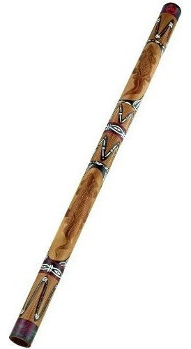 Didgeridoo De Bambú Con Diseño Nativo Pintado A Mano