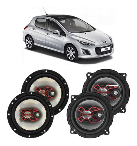 Kit Alto Falante Peugeot 308 2012 A 2015 Bravox 200w Rms