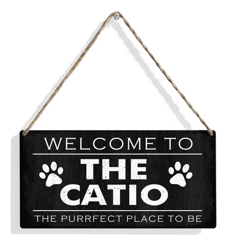 Letrero Madera Texto Ingl  Welcome The Purrfect Place Be  12