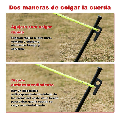 Estacas De Acero Resistentes De 30cm Para Tienda, 8 Piezas