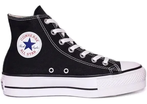 Converse all star top negras con plataforma