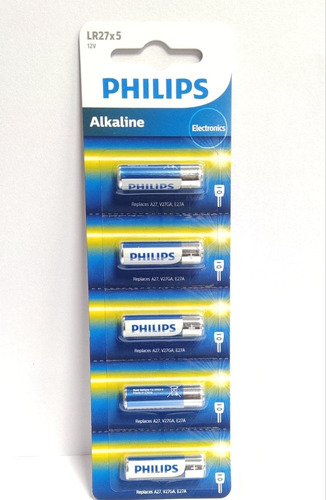 Pila 27a Philips Alkaline 27 A Pack 5 Unidades