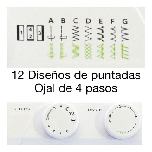 Imagen 4 de 4 de Máquina De Coser Janome 2212