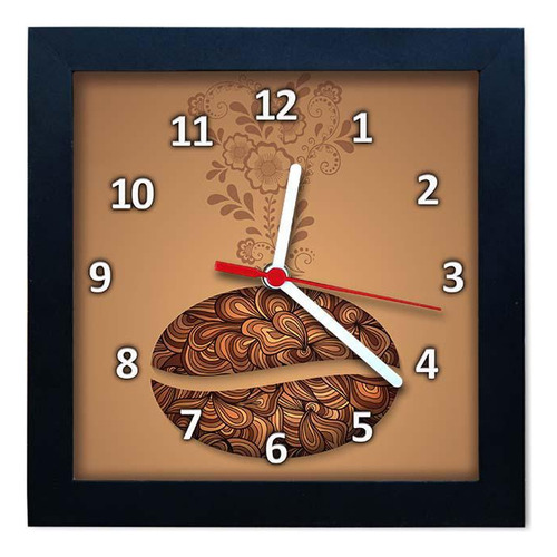 Relógio Decorativo Caixa Alta Tema Café 28x28 - Qw27