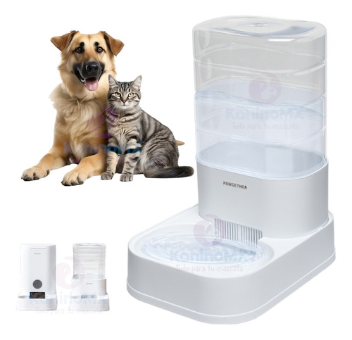 Bebedero Dispensador Automatico De Agua Para Perro Gato 3.5l Color Blanco