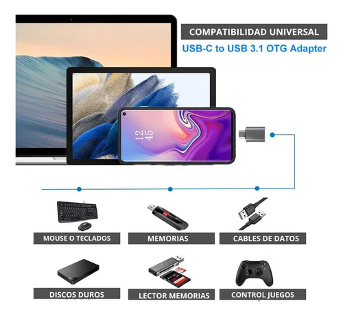 Adaptador Conector Usb C Hembra A Micro Usb V8 Macho2,0
