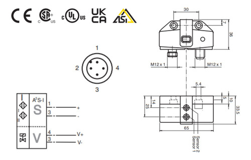 Sensor Indutivo Válvula Asi 1naf 30v 3mm Ncn3-f31-b3b-v1-v1