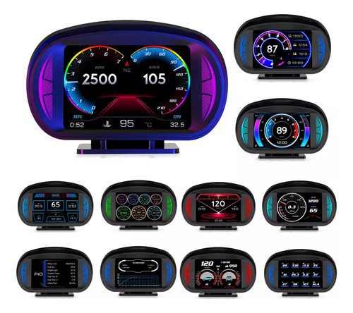 Tela Universal Hud Obd2+gps Smart Gauge De 3,5 Polegadas