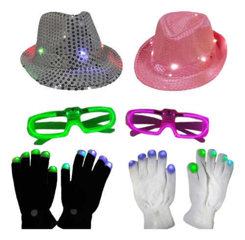 Pack Premium Full Led  Especial Novios Gorros Guantes Lentes