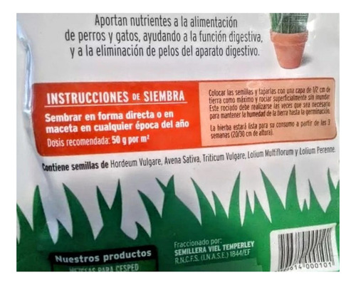 Pack 5 Semillas Hierba Para Perros Y Gatos Greenland 100g