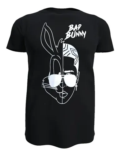 Polera Bad Bunny, Bugs Bunny, 100% Algodón Concierto