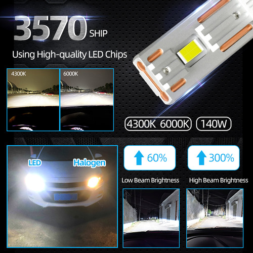 2 Peças De Farol Led K5c K6c K7c K8c K9c H7 H11 9005 Hb3 H4