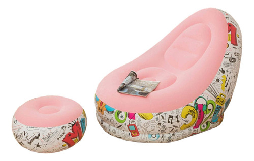 Sofá Inflable Con Posapies Descanso Reposo Oficina Hogar