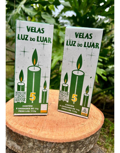 Kit 8 Unidades Velas Palito N° 5 Luz Do Luar