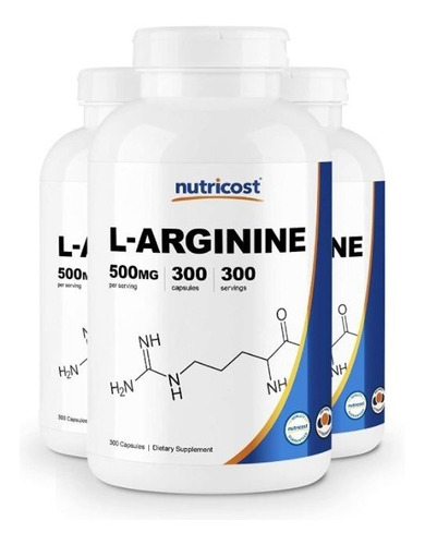 Original Nutricost L-arginina 500mg, 300 Capsulas