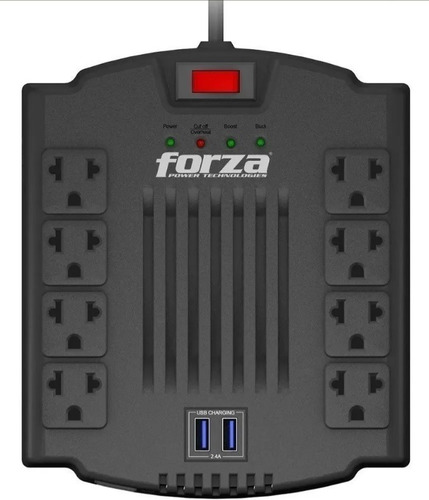 Estabilizador Forza Fvr-1202usb 1200va/600w 8 Tomas + 2usb