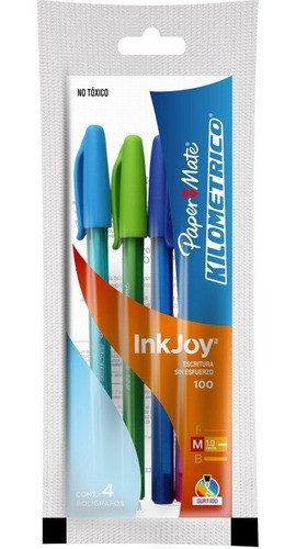 Boligrafo Papermate Km 100 Colores X4 Biromes