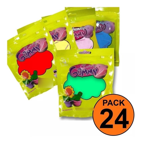 Pack 24 Masas Funny Gummy Goma Eva Slime / Elun Store