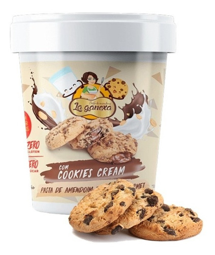 Pasta De Amendoim Integral Escolha Seu Sabor 1kg Zero Açucar S Cookies Cream