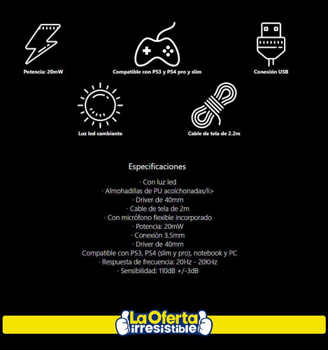 Audífono Gamer Kolke Zodiac Loi Chile