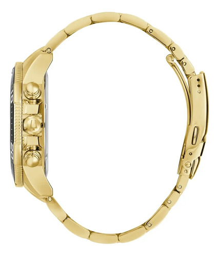 Reloj Bulova Hombre 98a315 Correa Dorado Bisel Negro Fondo Dorado