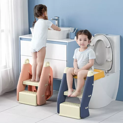 Asiento de inodoro infantil, Cómodo, Seguro, Con escaleras