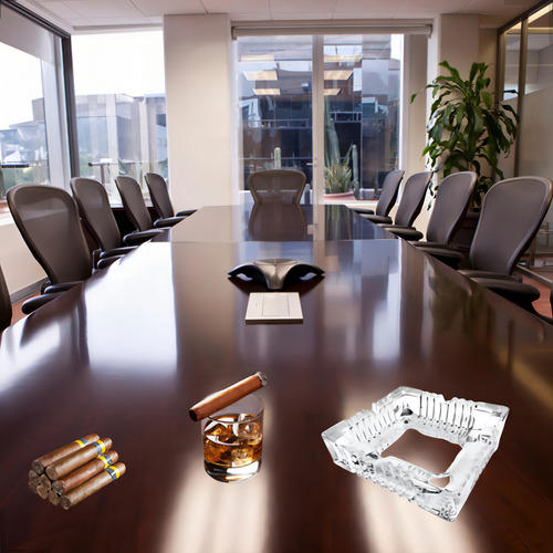 Cinzeiro De Vidro 10 Cm Quadrado Para Mesa Cristal Charutos