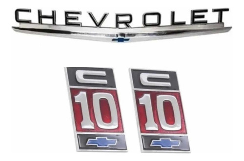 Emblema Capô Chevrolet C10 Emblemas Do Paralamas + Brinde