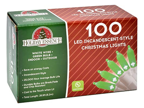 Luces Navideñas Led Azules, 100 Cuentas, Cable Blanco 26.9