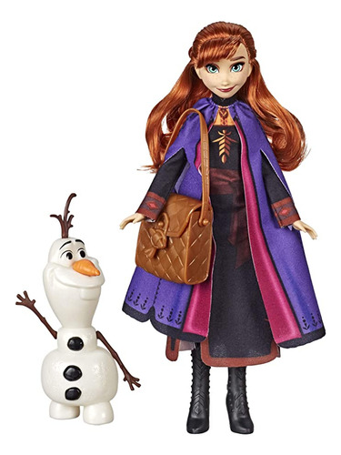 Muñeca Disney Frozen Anna Con Figura Olaf Construible Y Acc