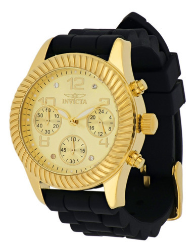 Reloj Invicta 40305 Para Dama Negro Color de la correa Oro