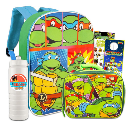 Mochila De Tortugas Ninja Con Bolsa De Almuerzo Para Niños '