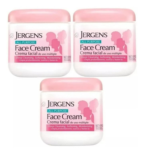 Jergens Crema Facial Hidratante 3 Pack 425g C/u