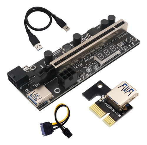 1 Juego De Extensiones Gráficas Pcie Riser De 1 A 16 Aumento